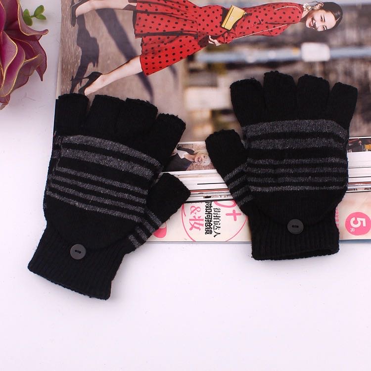 Half-fingered covered gloves, pearl five-fingered gloves, men's flip gloves wholesale, warm protective cycling gloves Specification image