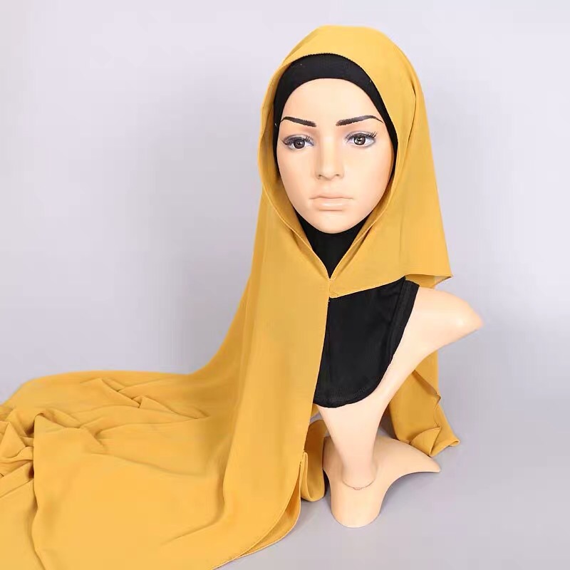 Pearl solid color headscarf, Hui women's headscarf, lazy person