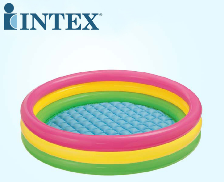 INTEX Ocean Ball Pool, Three-Ring Color Children's inflatable water Pool, Swimming Pool, Family swimming pool