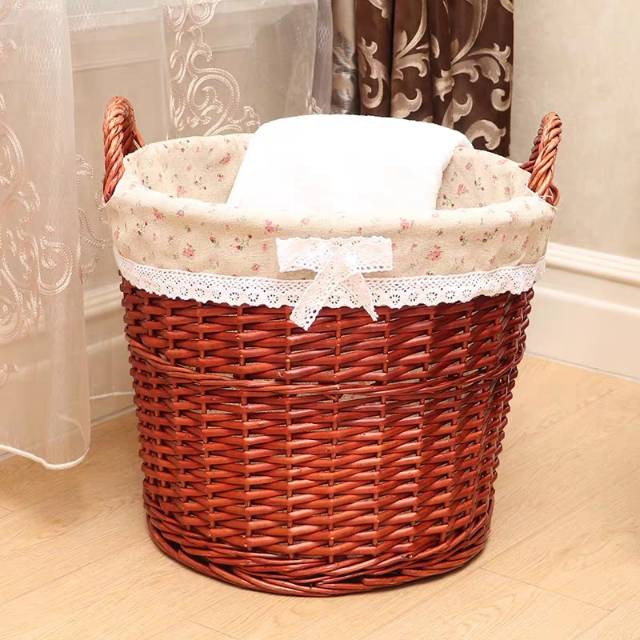 脏衣收纳篮藤编脏衣篓脏衣服玩具收纳筐柳编洗衣筐脏衣桶布艺