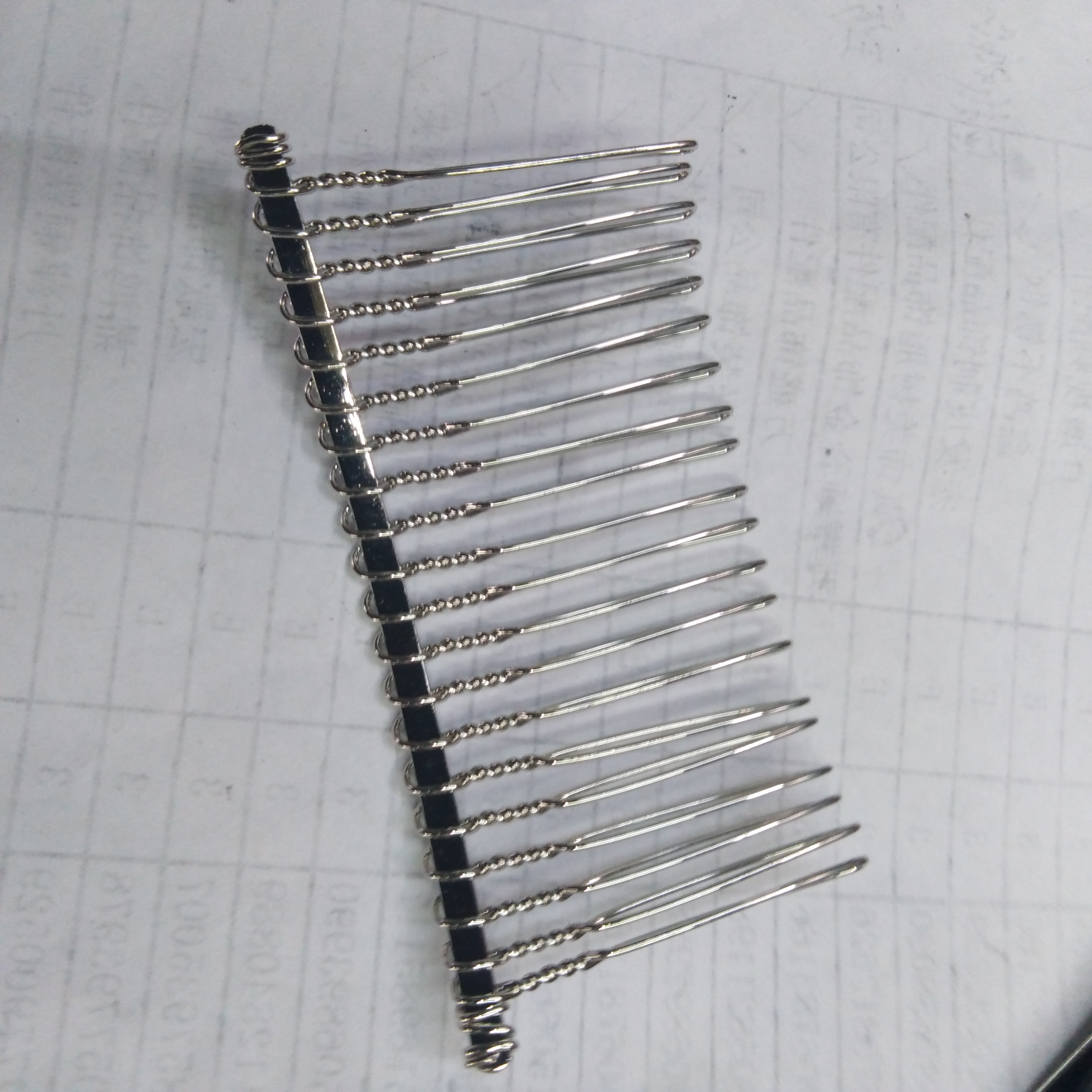Metal hair combs, gold and silver insert combs, multi-toothed updo combs, bangs combs, handcrafted materials details Picture