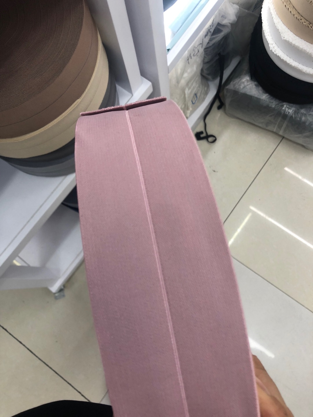 Double Fold Band Printing Thread Polyester Ribbon Plain Ribbon details Picture