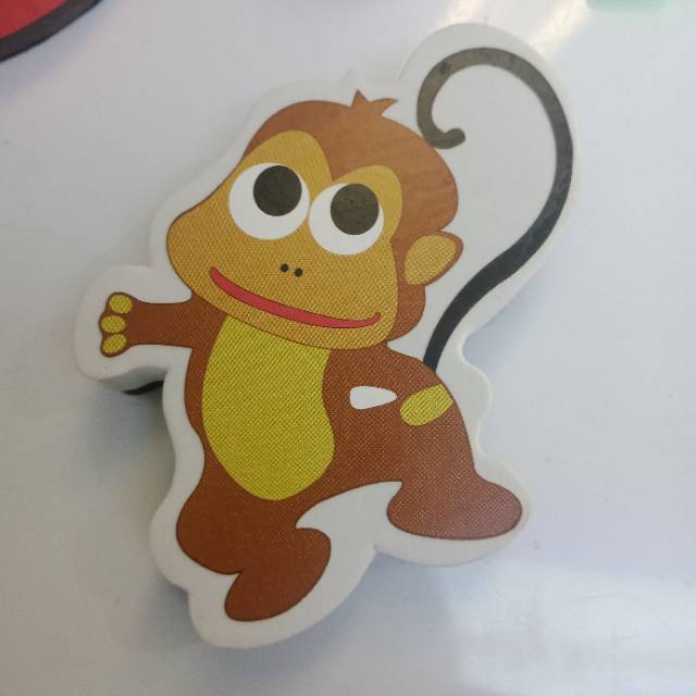 小猴子图形粉笔擦吸铁磁铁擦