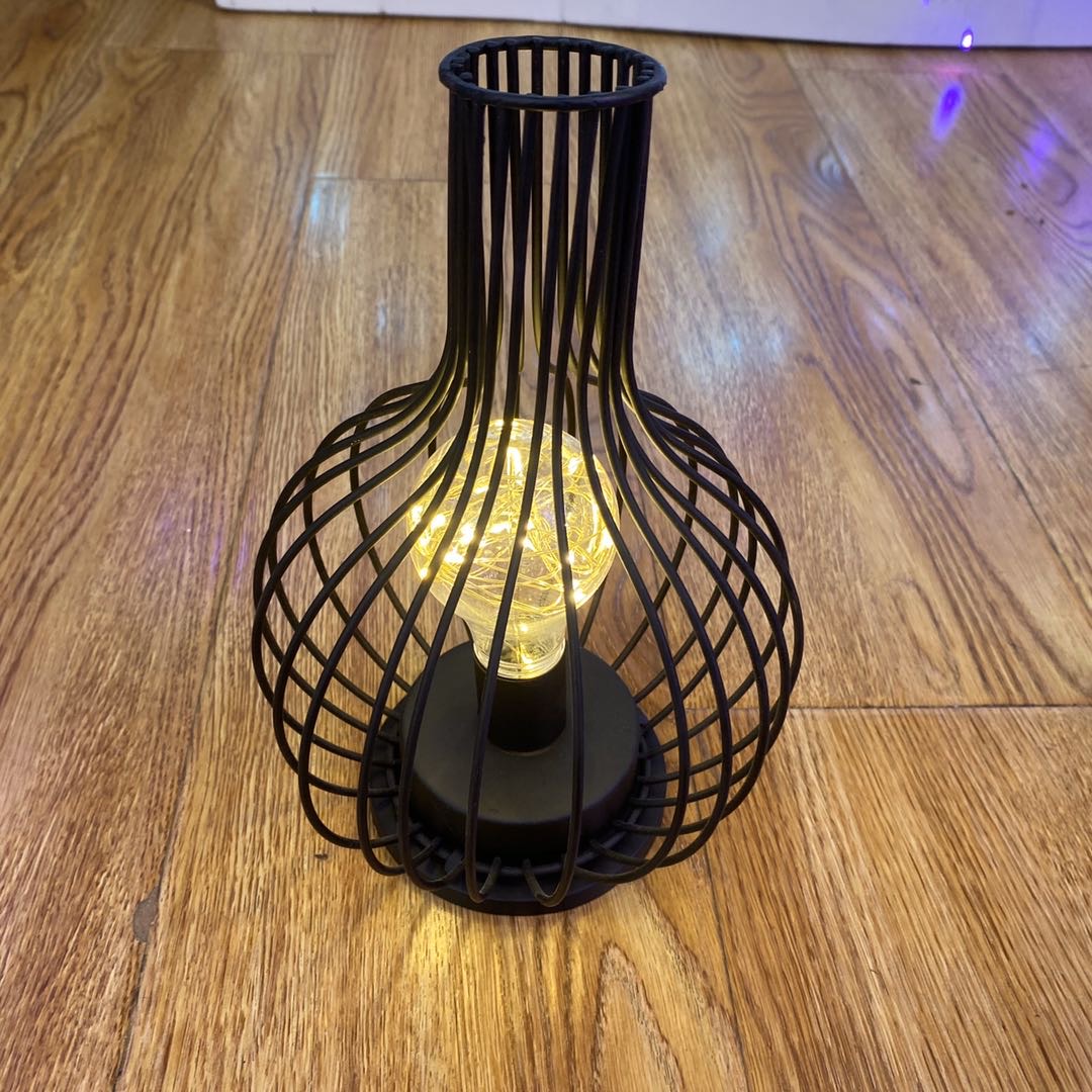 Vase wrought iron light creative night light decorative light network red light scene layout