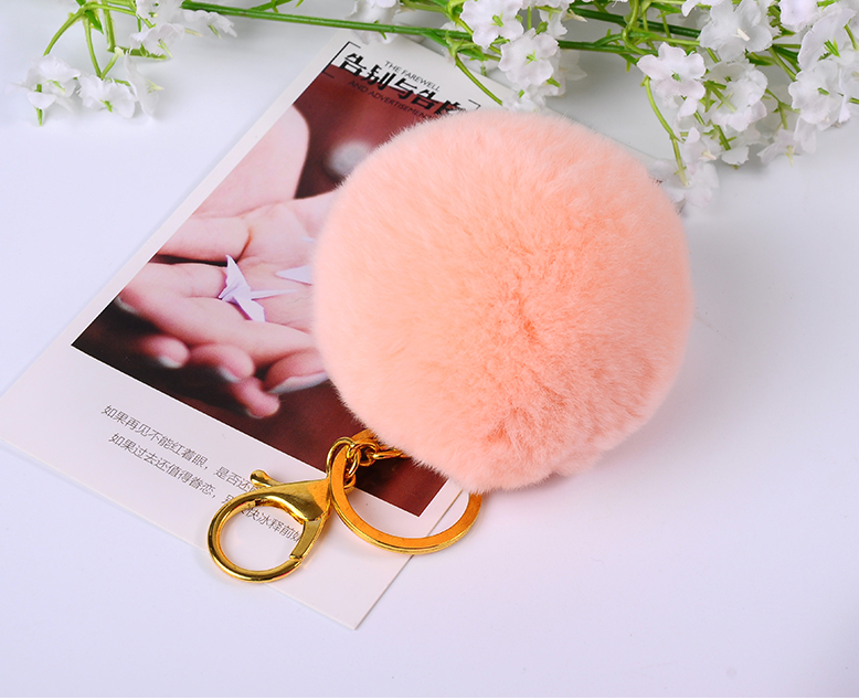 獭兔毛球钥匙扣皮草挂饰汽车钥匙圈可爱毛绒玩具配件女士包包挂件
