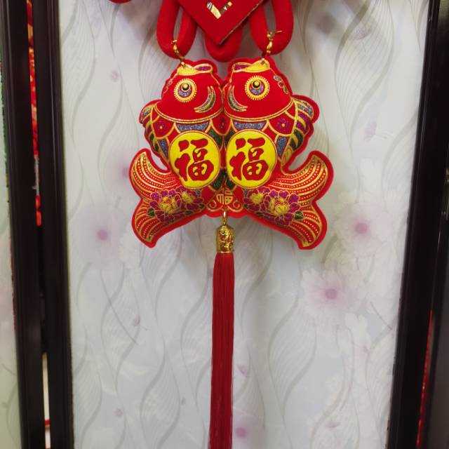 40-inch hollowed-out red "Fu" hanging fish for festive and wedding occasions, factory direct sales for new homes, custom orders based on samples Specification image
