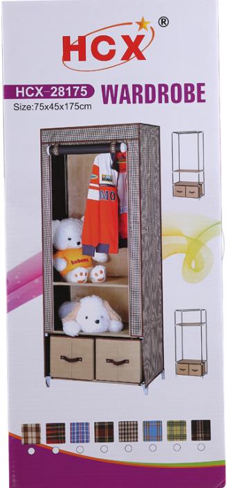 Wardrobe Simple Cloth Wardrobe Modern Simple Steel Pipe Thickened Oxford Cloth Single Dormitory Rental Room Wardrobe Model28175 details Picture