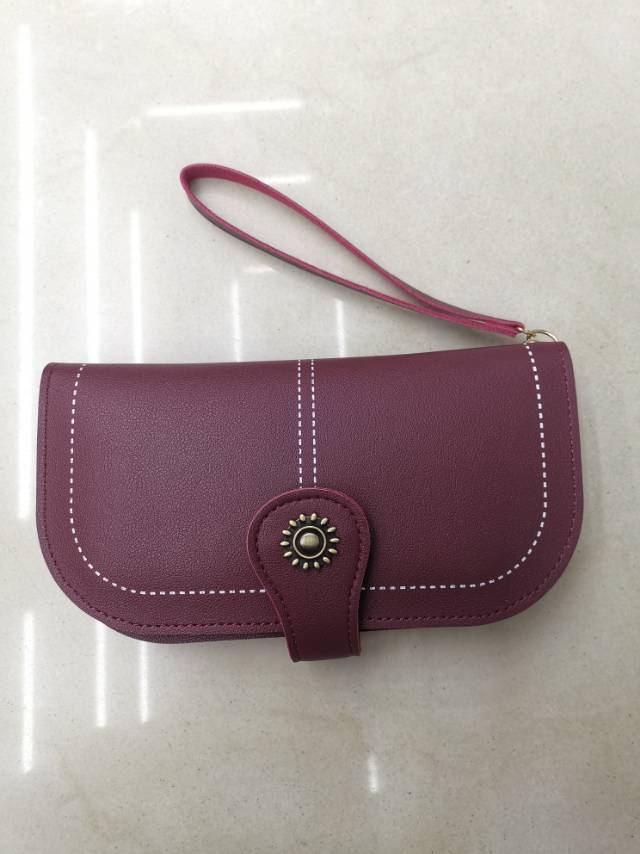 Korean Version Of Women's Long Wallet Ultra-Thin Solid Color Hand Large Capacity Card Bag