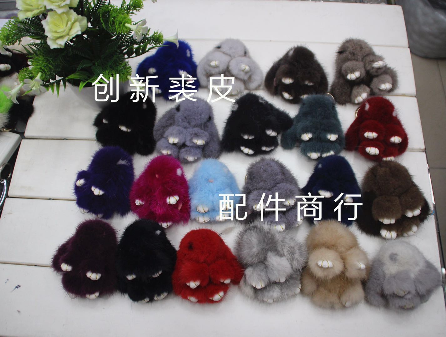 车钥匙挂件可爱毛绒狐狸毛球睡眠娃娃包包挂件钥匙配饰包包挂饰