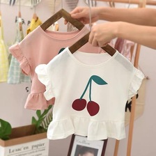 2020夏装女童短袖T恤薄新款1-6岁宝宝童装韩版洋气T恤上衣花边裙