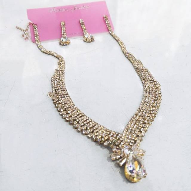 Zircon earrings, necklaces, chain covers, European and American style exaggerated rhinestone jewelry for export