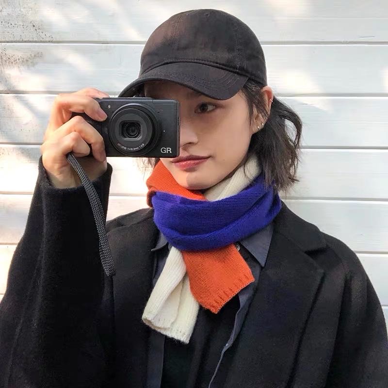 Three Color Scarf With All The Cute Student Korean Casual details Picture