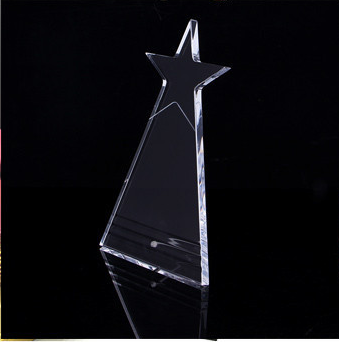 透明奖牌五角星形状水晶奖杯同学纪念礼品雕刻印
