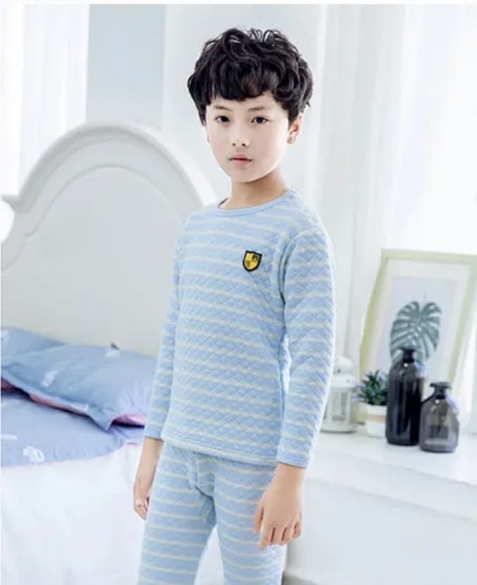 Boys' Three-Layer Thermal Underwear Set Thickened Children's Cotton Sweater