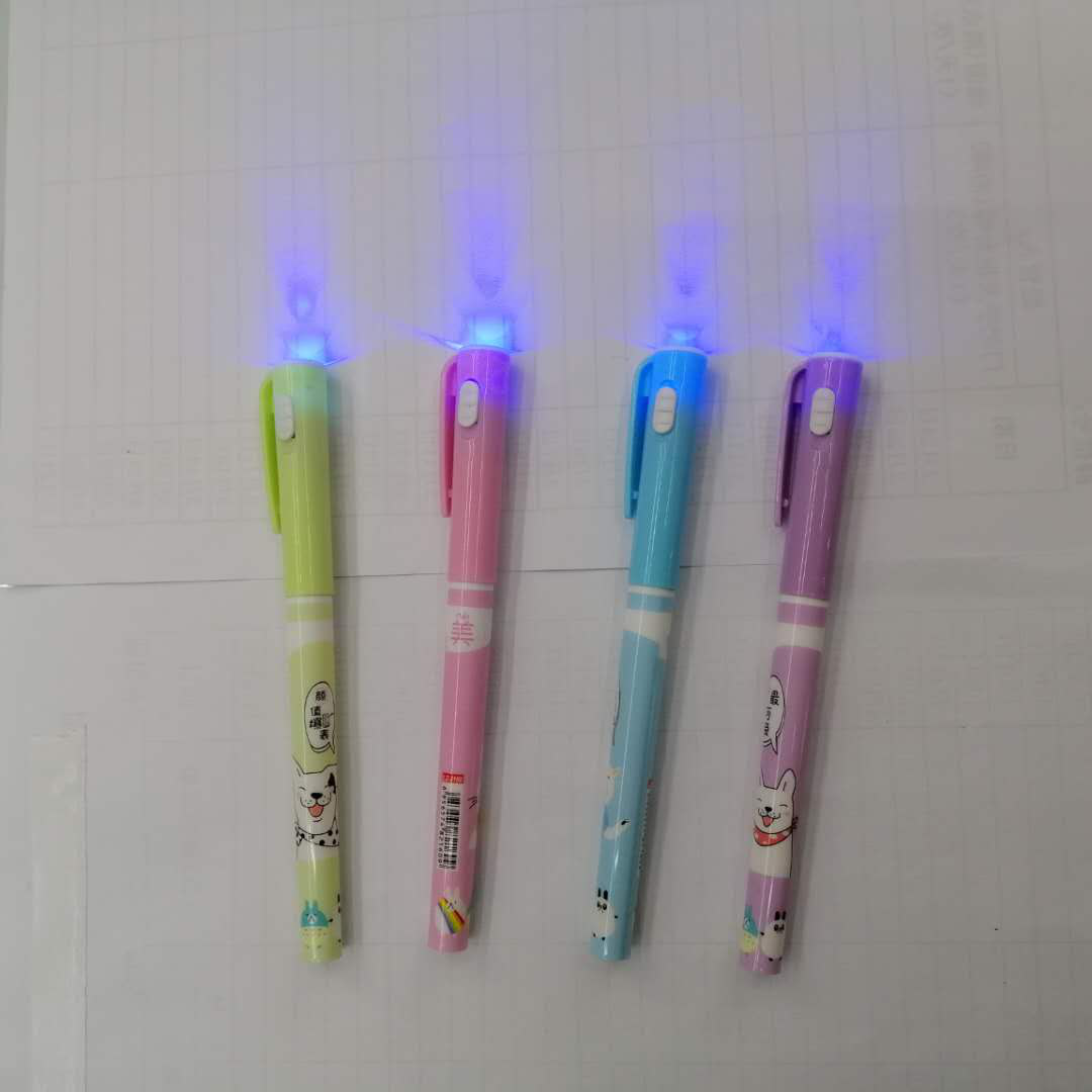Yiwu Hanjia Stationery's 48-piece display box of light pens and gel pens can provide lighting. The battery is environmentally friendly and safe Specification drawing