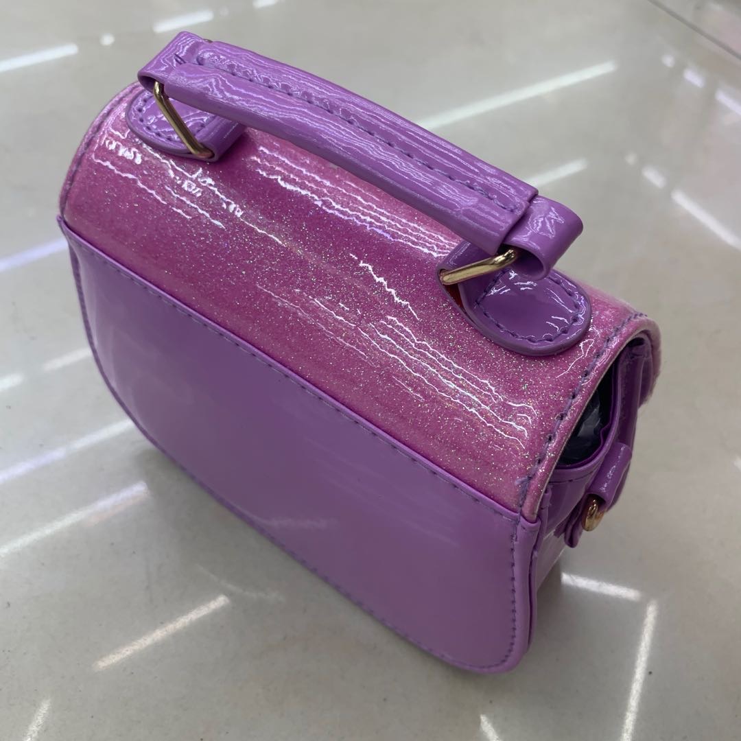 Summer Flower Cute Princess PV Handbag, crossbody bag, purple and pink style details Picture