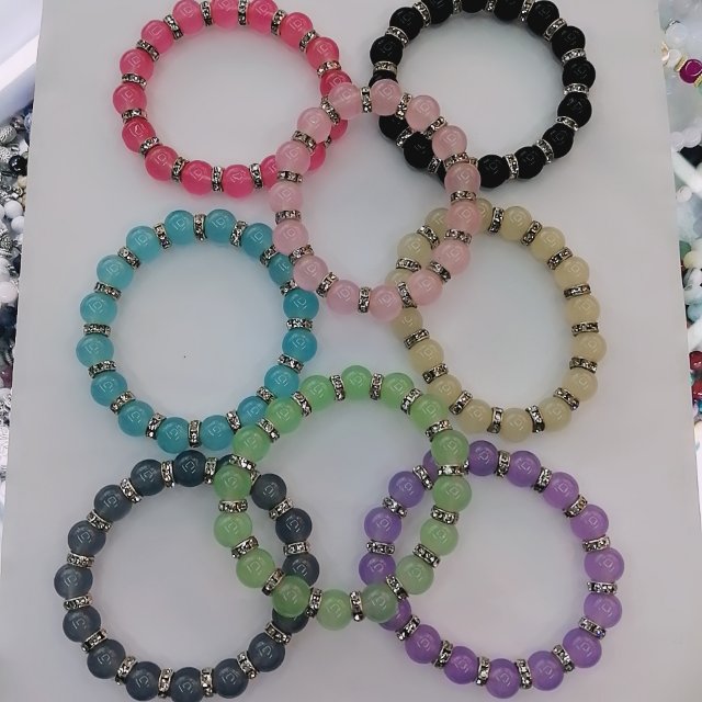Custom-made glass bead and diamond mixed batch bracelets for women, including foreign trade accessories