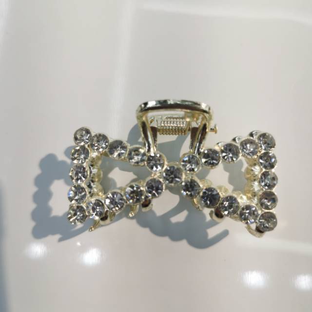 The Korean version of the "Little Fairy" bow, pearl, water diamond, hairpin, hair accessory, elegant lady