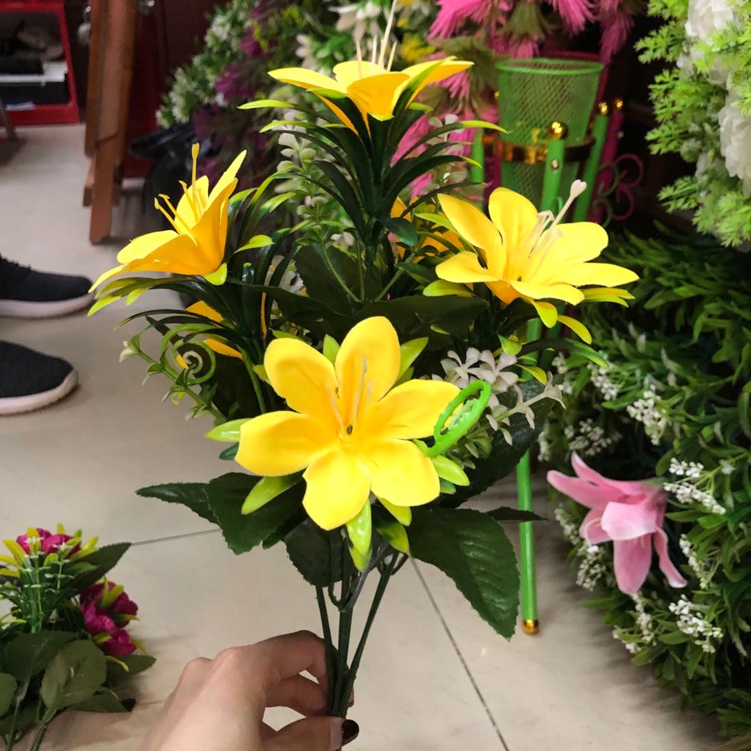 可批发仿真花黄色绢花假花田园风礼堂装饰