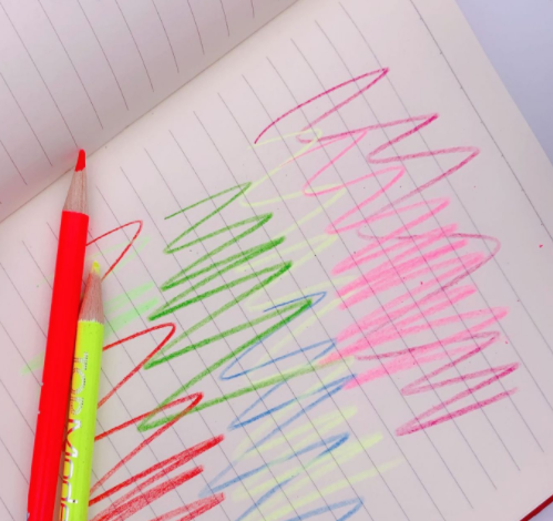 Manufacturers Direct Sales Round Rod Fluorescent Paint Color Lead 12 Color Children's Drawing Color Pencils Specification drawing