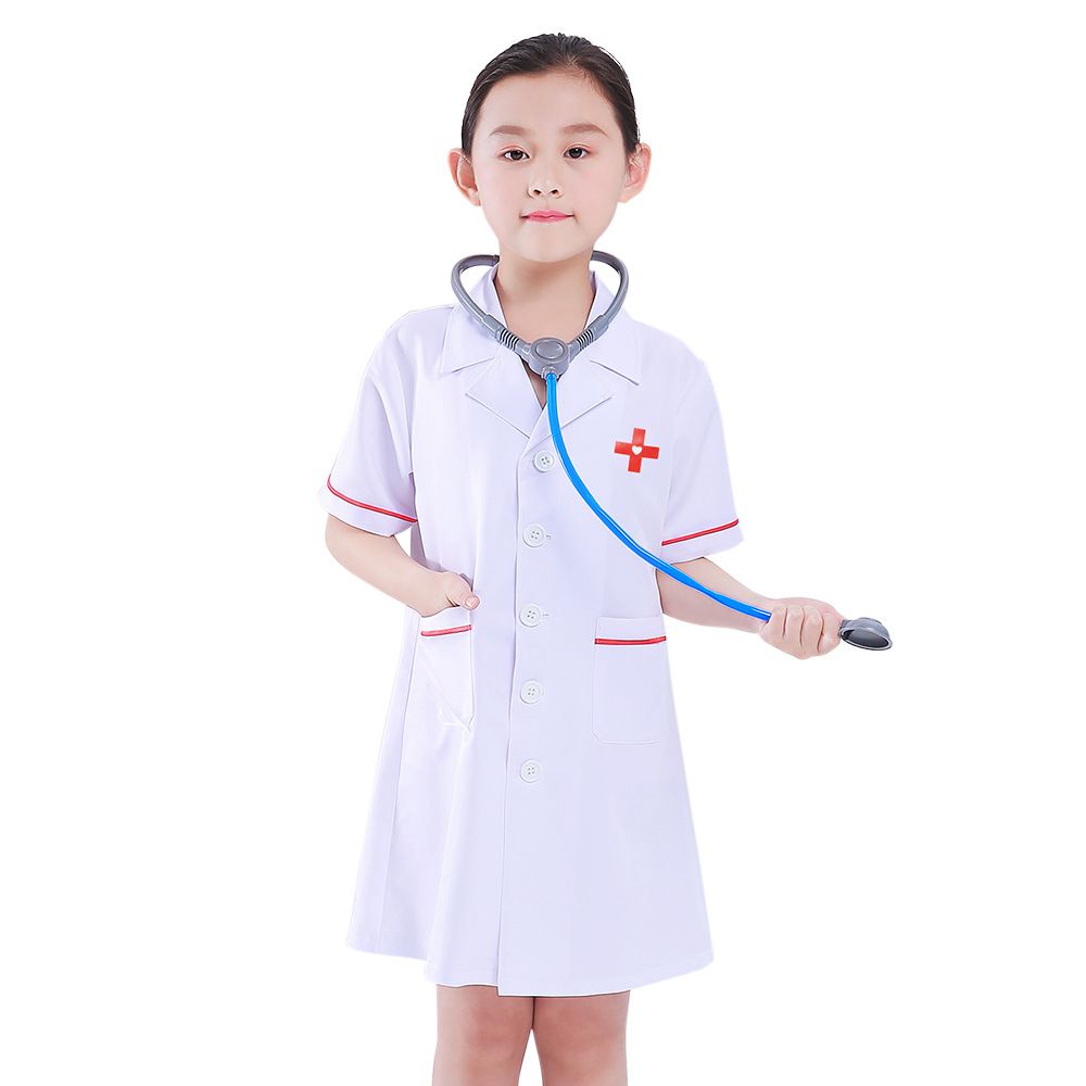 Toys, children's performance costumes, little doctor costumes, girl doctor costumes, Halloween role-playing performance costumes and props details Picture