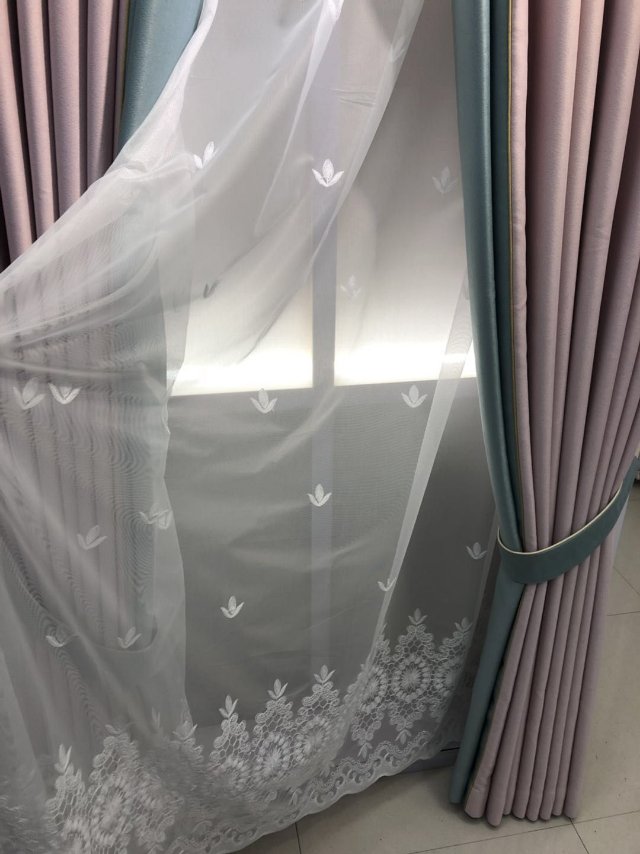 Thickened blackout curtain fabric finished product, simple style living room customization, heat insulation and sunshade bedroom Specification image