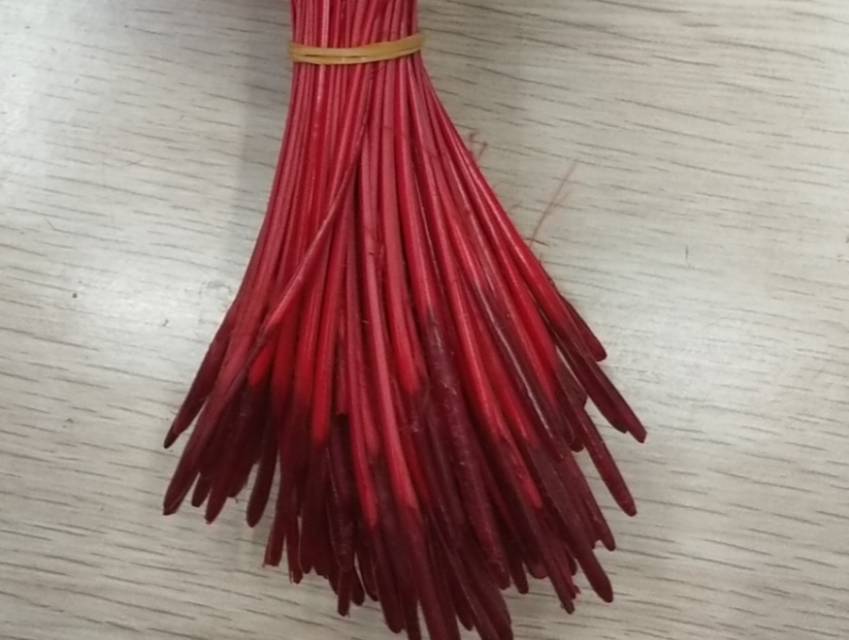 红色火鸡毛手工材料白色彩色羽毛饰细节图