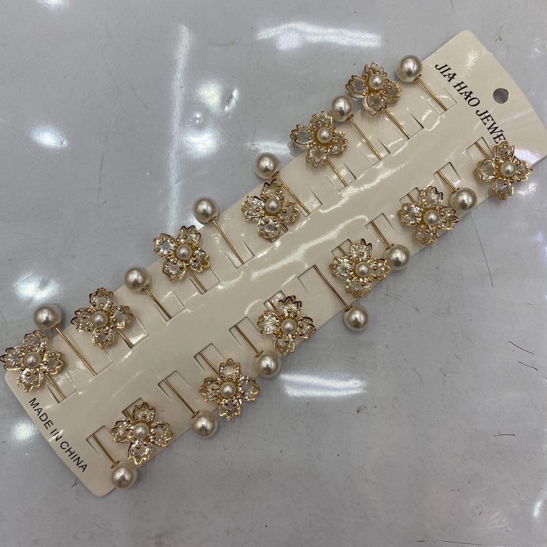 热销新款韩版名媛气质水钻珍珠女士胸针领针