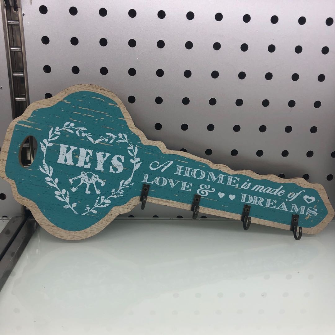 Key shape wooden hook household decoration handicraft pendant thumbnail