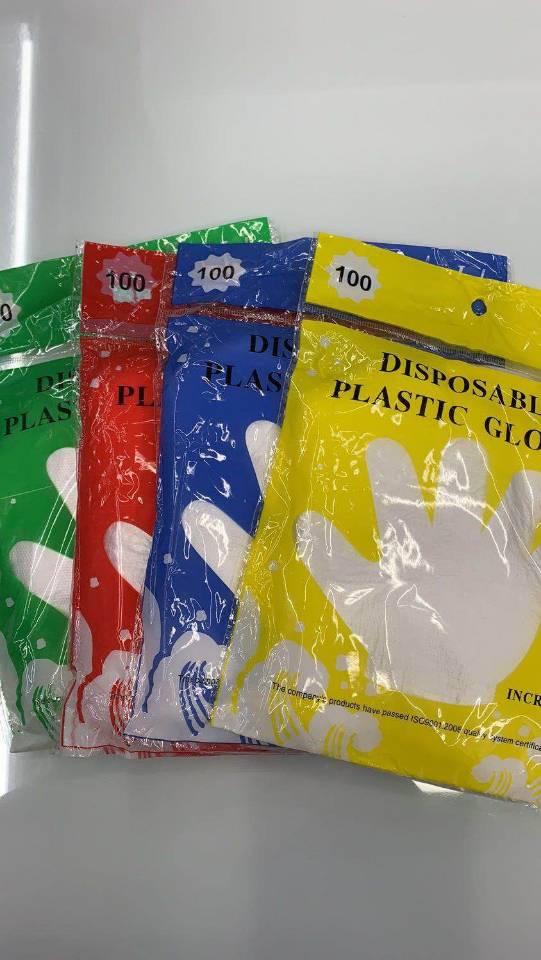 一次性手套100只装食品级餐饮PE薄膜透明产品图
