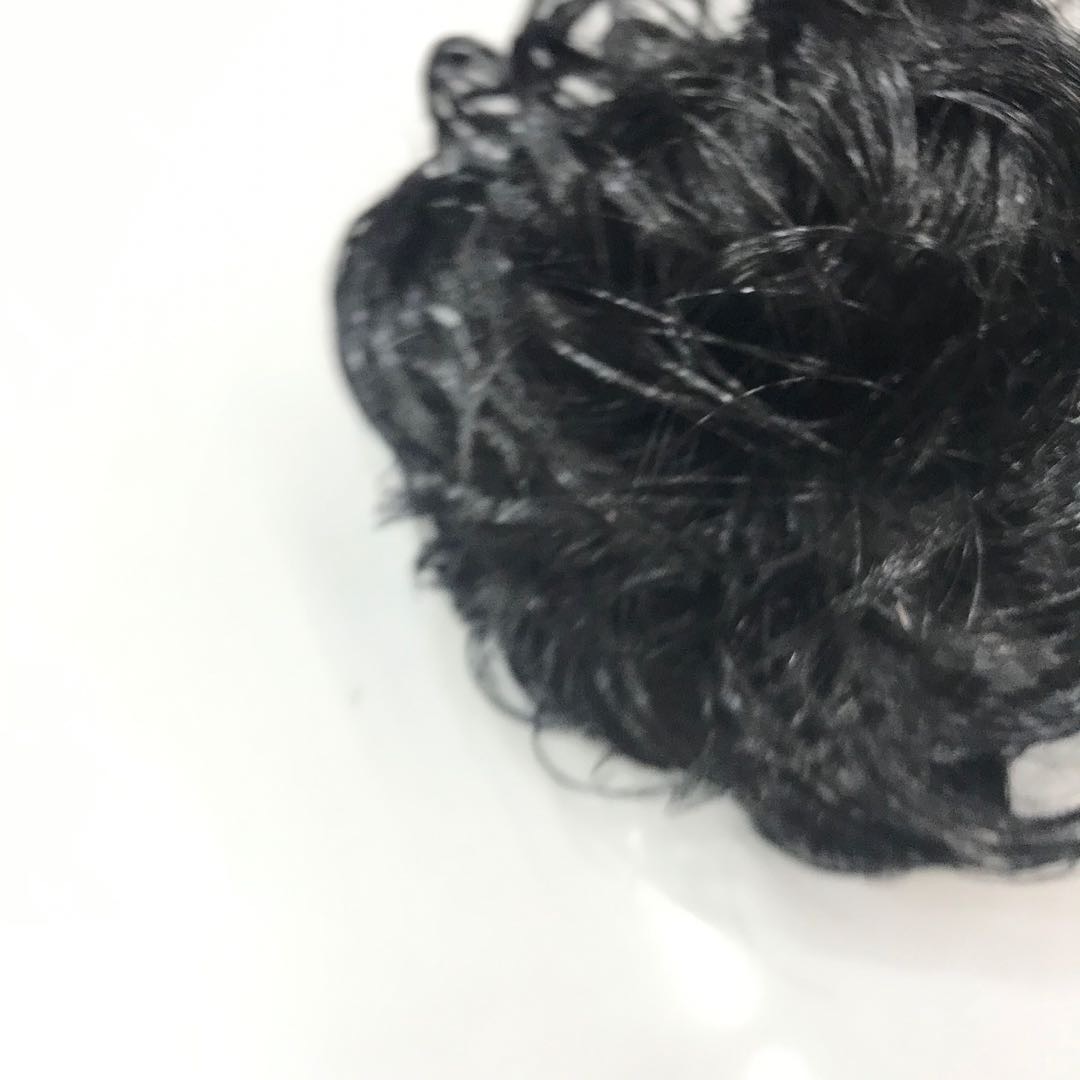 成人假发发饰品深黑花苞头发圈表演出头花丸子头盘发器小女孩皮筋发绳细节图