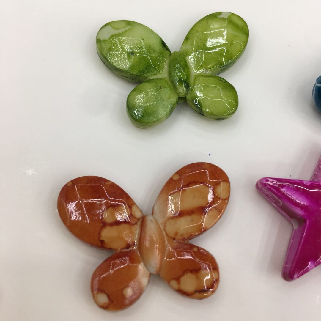 Factory direct sales of acrylic heart-shaped butterfly five-pointed star accessories details Picture