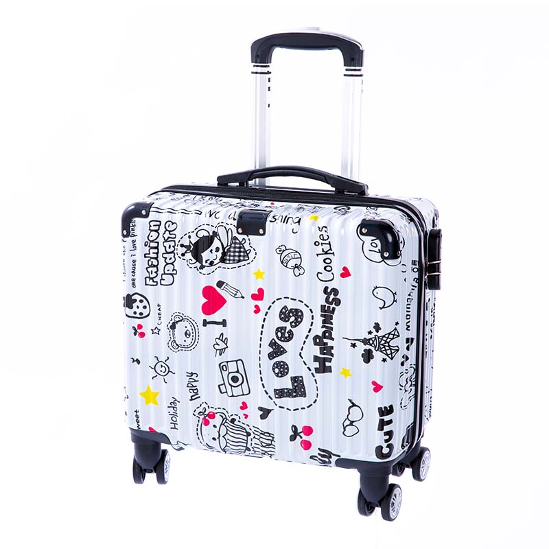 韩版卡通箱子拉杆箱女行李箱万向轮16寸小型轻便可爱旅行箱男密码箱产品图