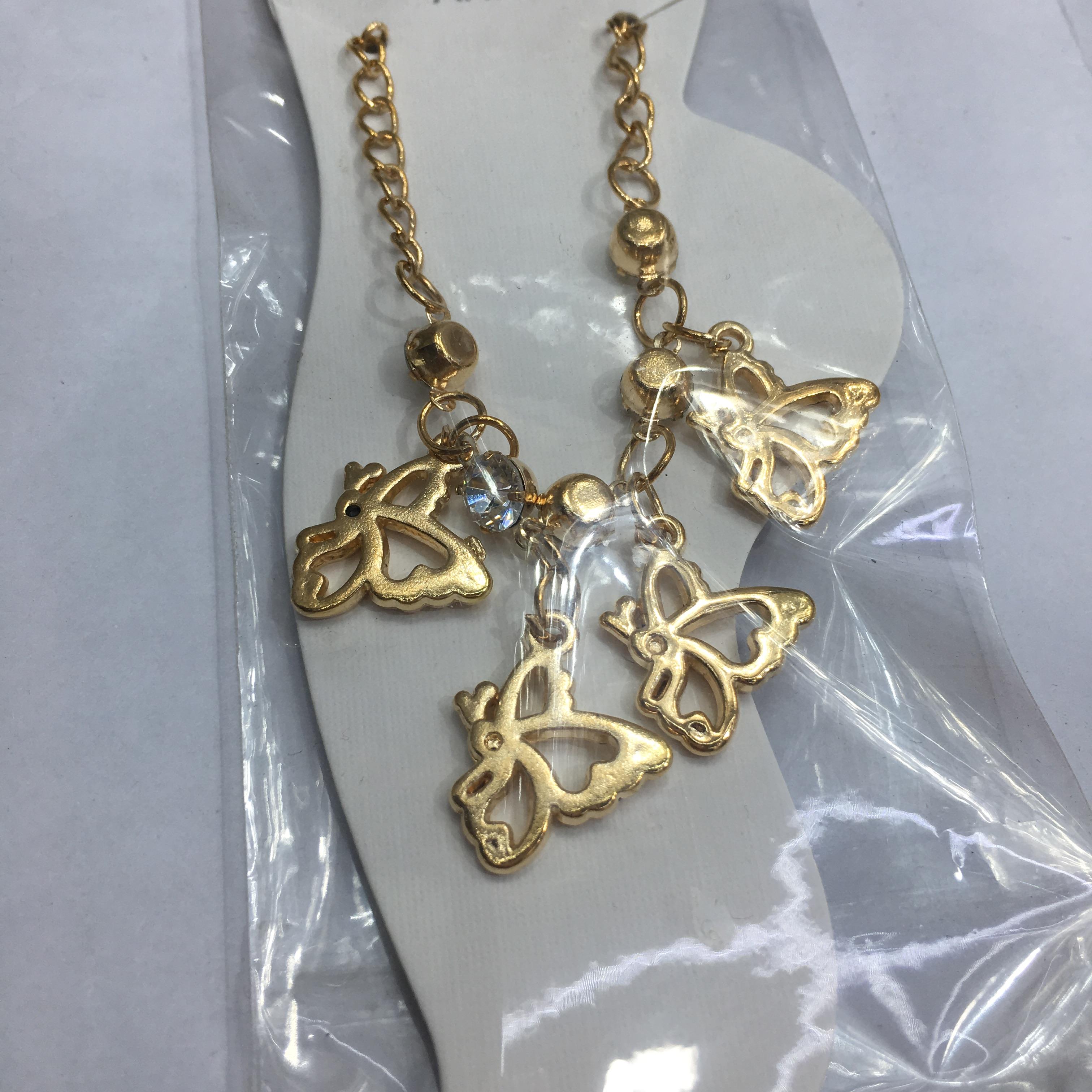日韩气质仙女蝴蝶带钻女款脚链沙滩饰品产品图