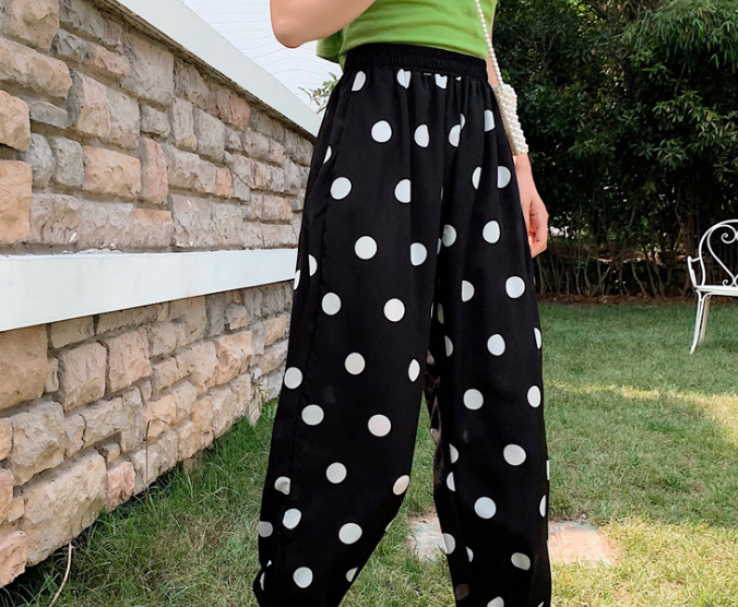 Wide-leg women's 9-inch pants 2019 Spring/Summer new style Korean high-waisted pants