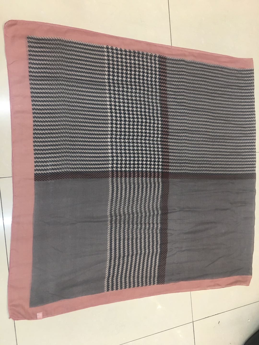 A trendy and popular women's scarf, a thin and colorful striped checkered long scarf