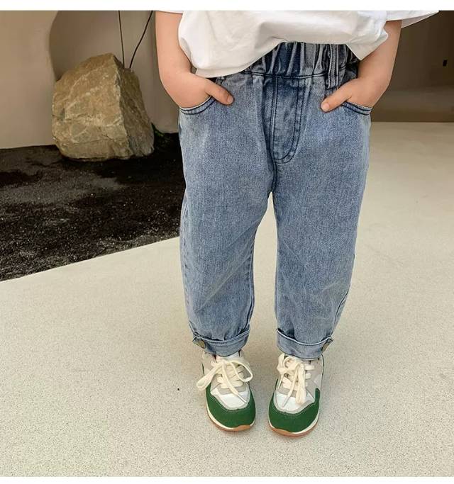 女童春装洋气扣子牛仔裤小儿童宝宝裤子春秋款韩版长裤薄款潮童装