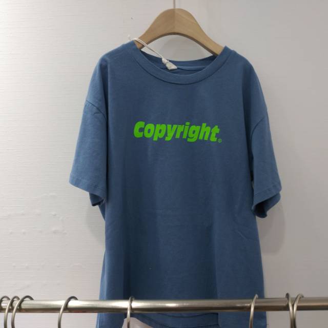2021 New blue letter-printed short T-shirt (Sizes 120-160)