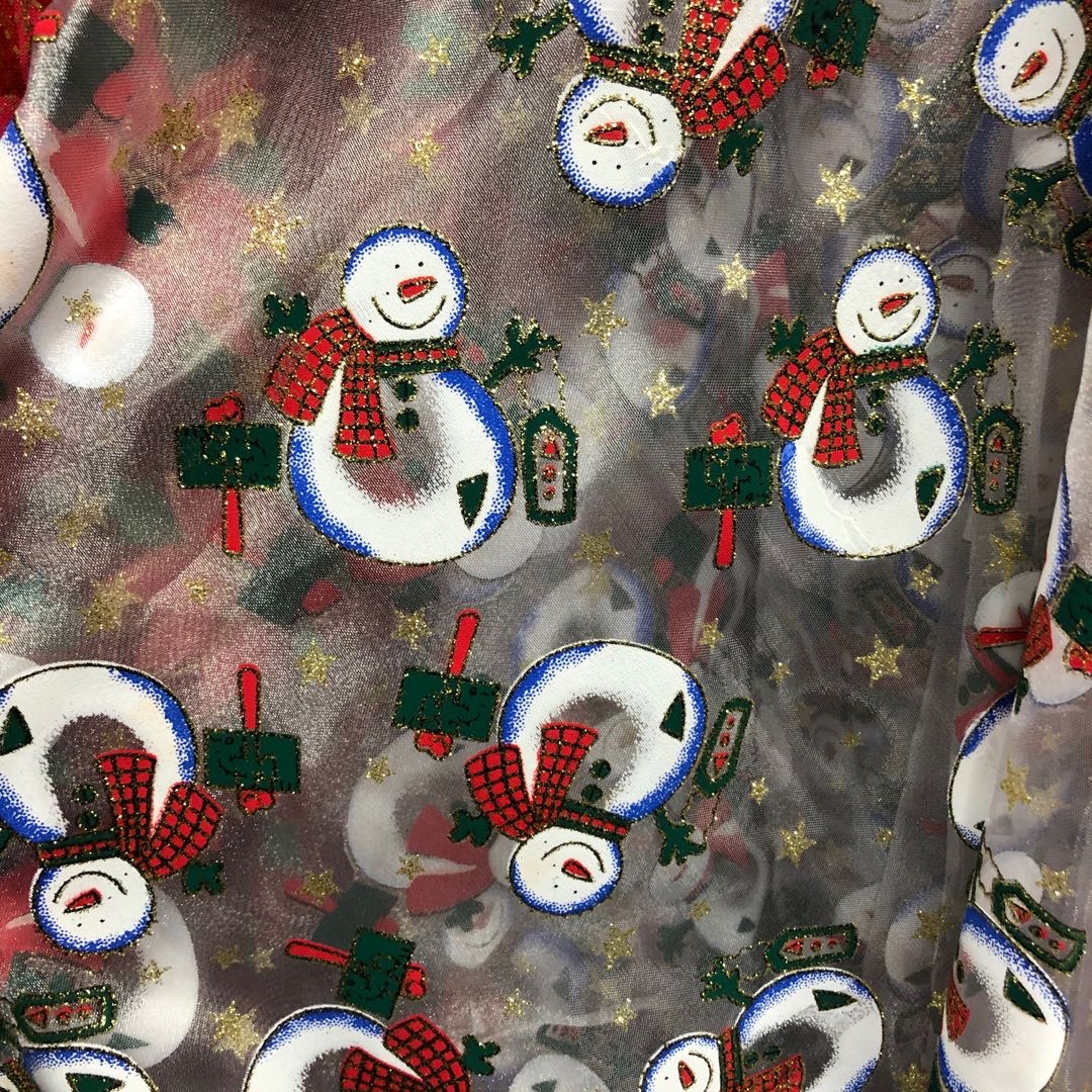 Gauze Christmas snowman fabric fabric Christmas supplies fabric multi - pattern thumbnail