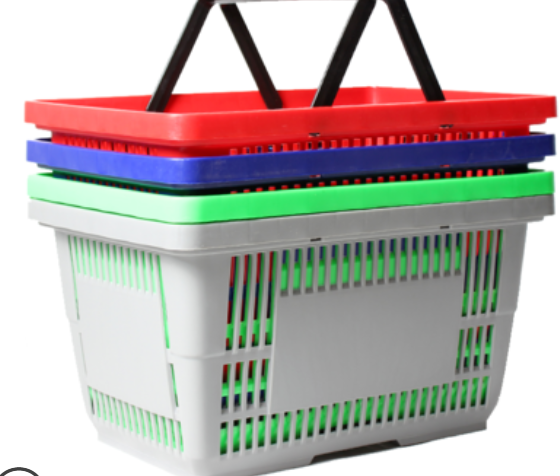 超市购物篮购物筐手提篮塑料菜篮子家用大号零食购物蓝细节图