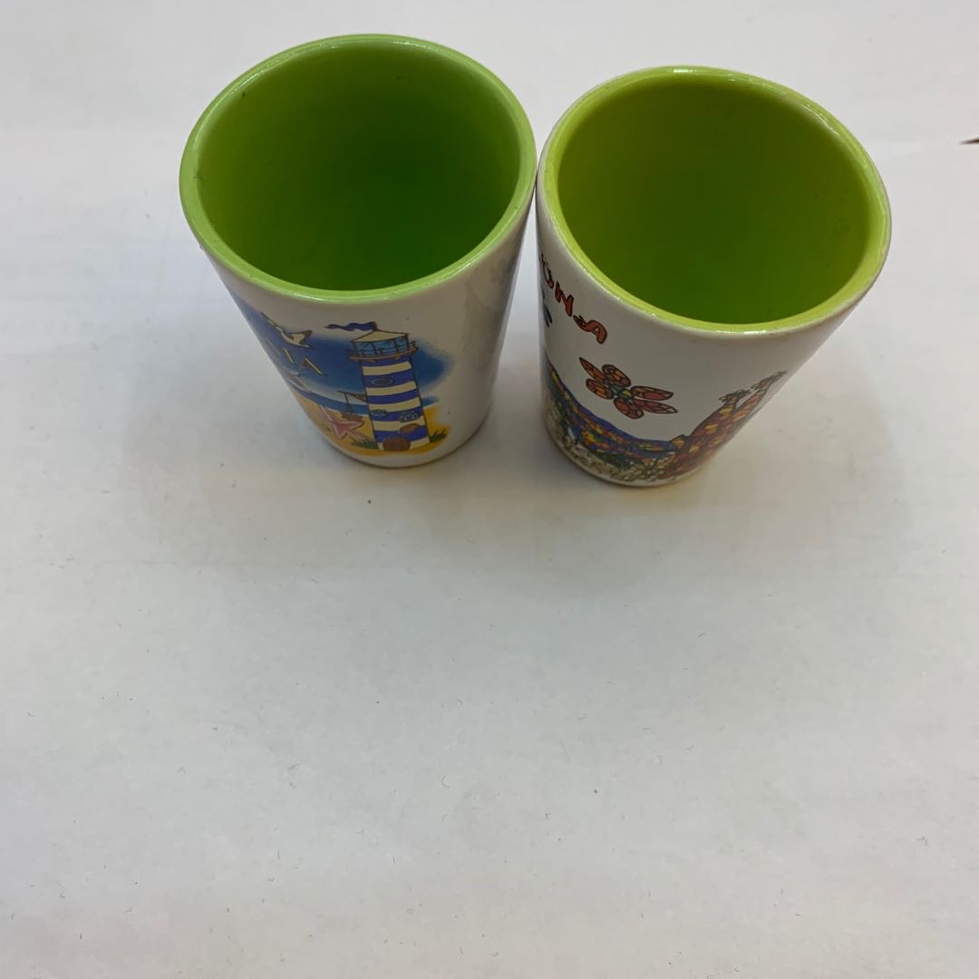 内彩外白印花小酒杯装饰品小摆件客厅玄关工艺品家居摆设欧式创意现代简约风格