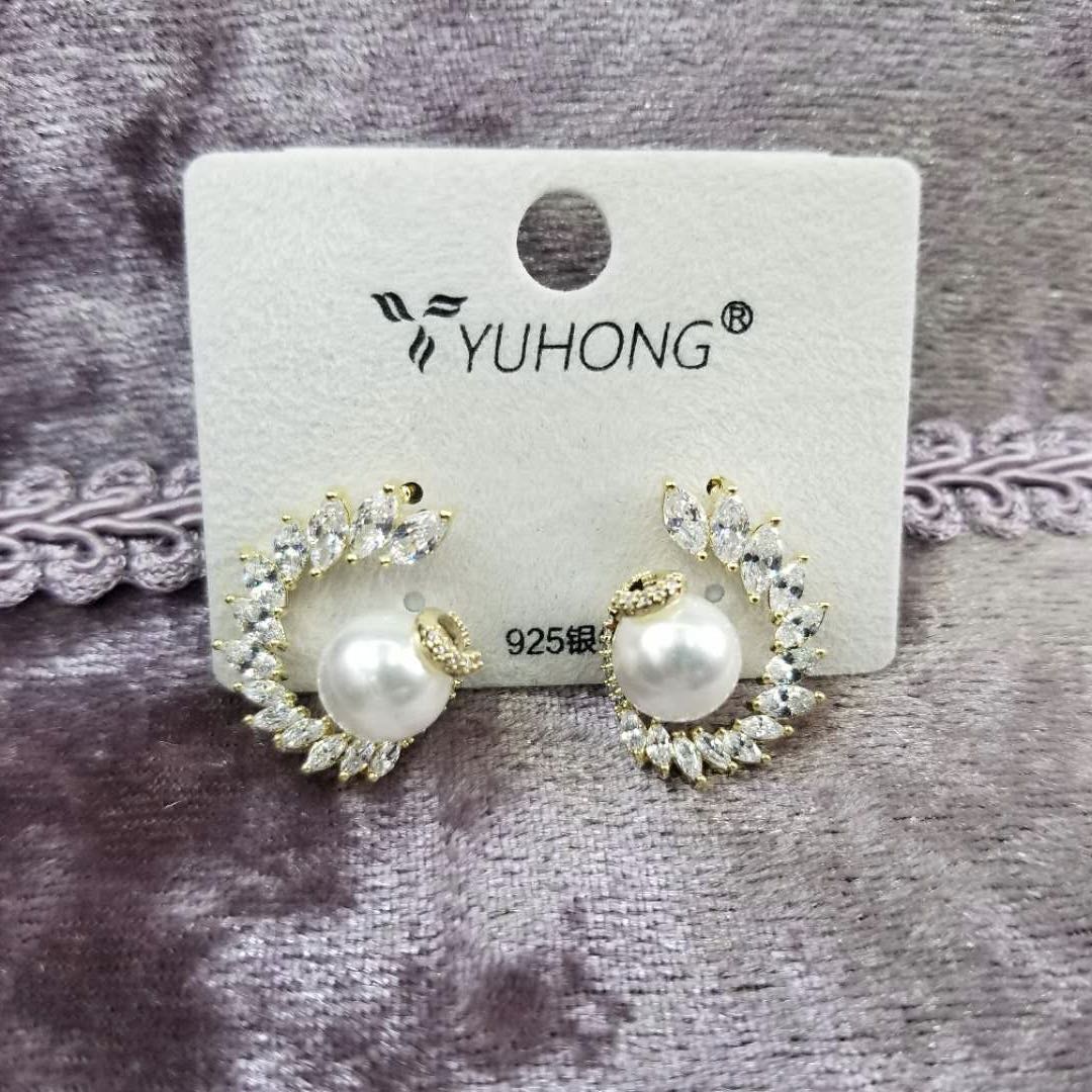 日韩高端S925银针锆石耳环气质百搭防过敏耳环产品图