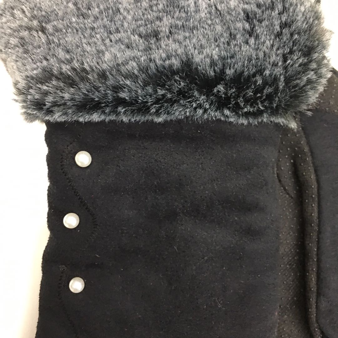 加绒触屏手套男女冬季保暖加厚防风防水防寒麂皮产品图