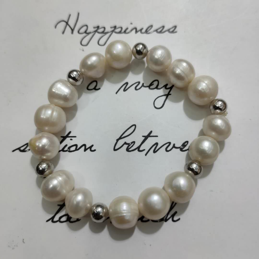 Hot style pure hand series series small silver beads fresh water pearl bracelet thumbnail