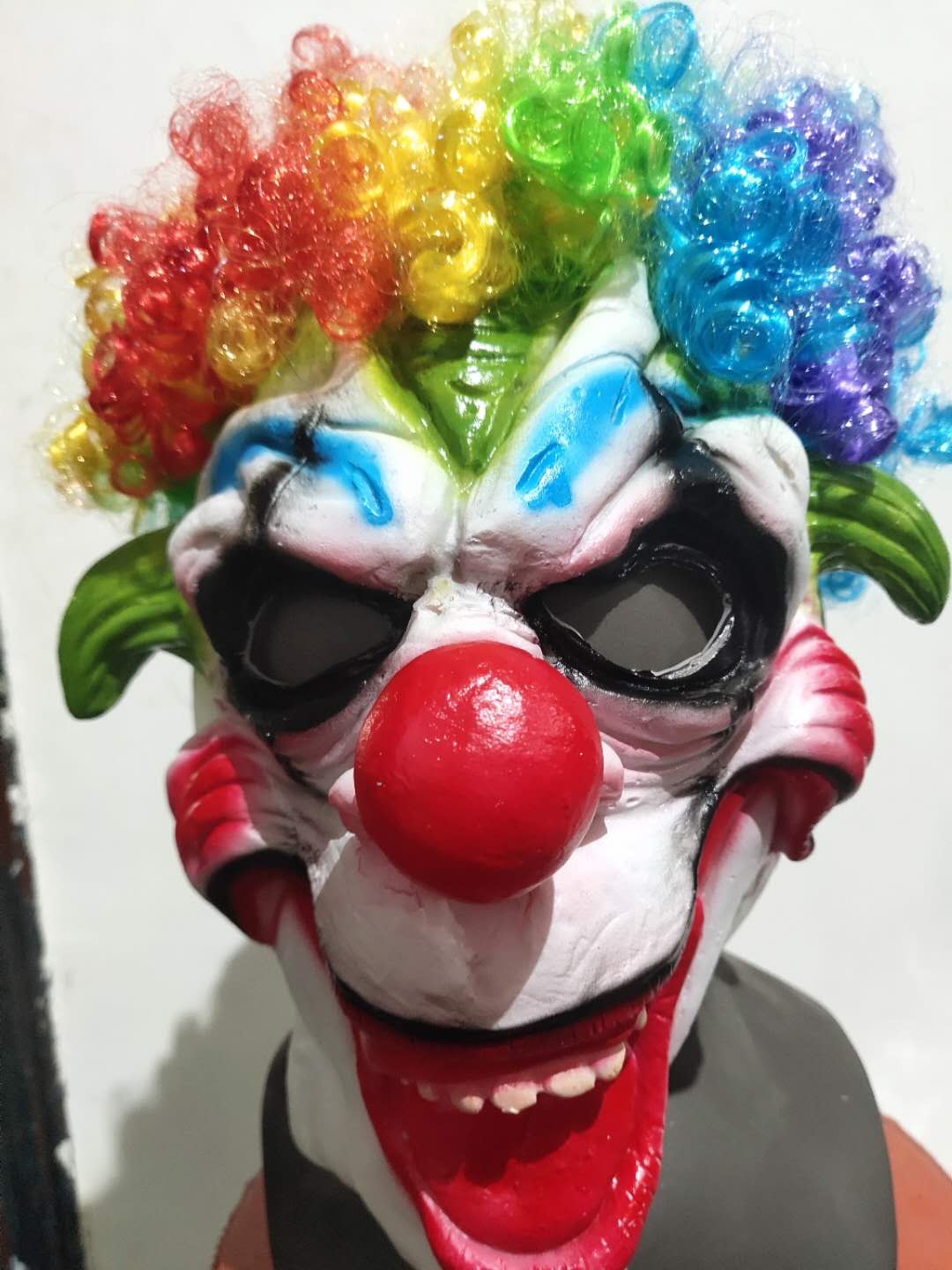 儿童成人小丑笑脸面具全脸乳胶面套搞笑头套假发cos女鼻子道具