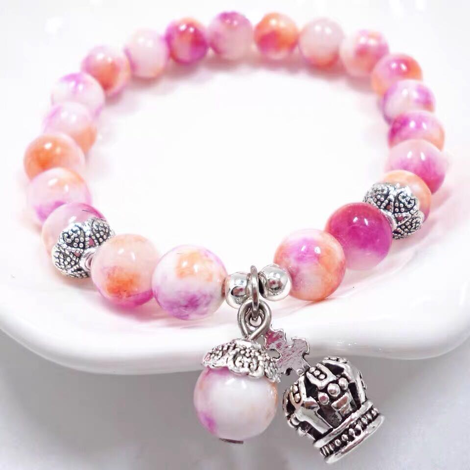 Original cristal natural cadena de mano persia jade corona colgante pulsera mujer estilo étnico mujer moda hecho a mano cuentas shibun087 details Picture