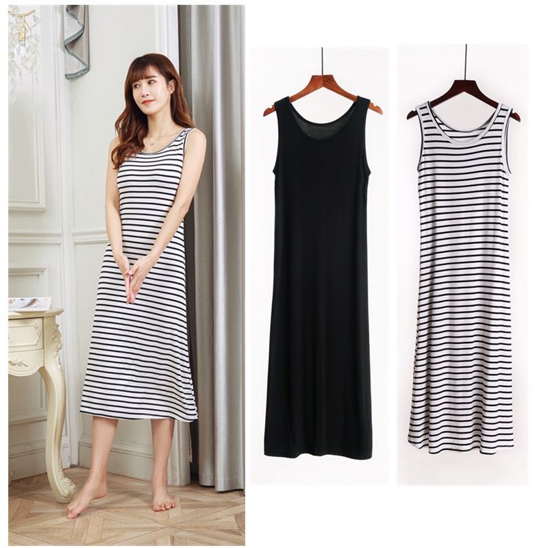 Foreign Trade Vest Nightdress Halter Cotton Cotton Pajamas Home Dress Round Neck Sleeveless Nightdress Women