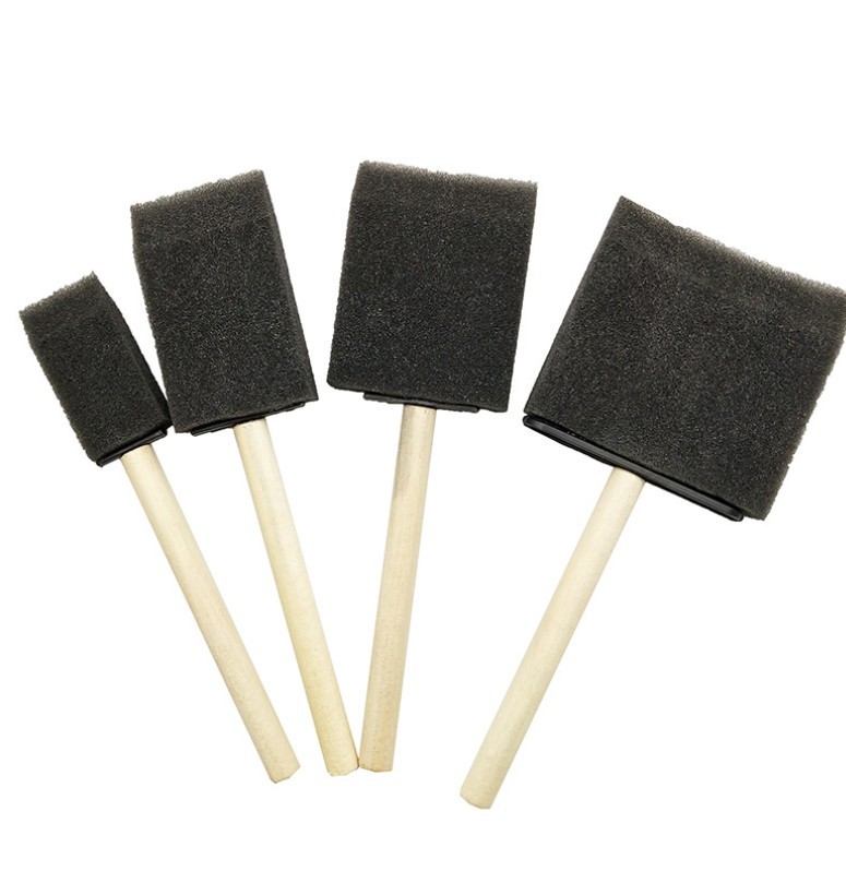 Dan Art Painting Materials Office Culture Art Calligraphy Supplies Paintbrush Painting Brush Wood Handle Black Sponge Painting Brush Brush