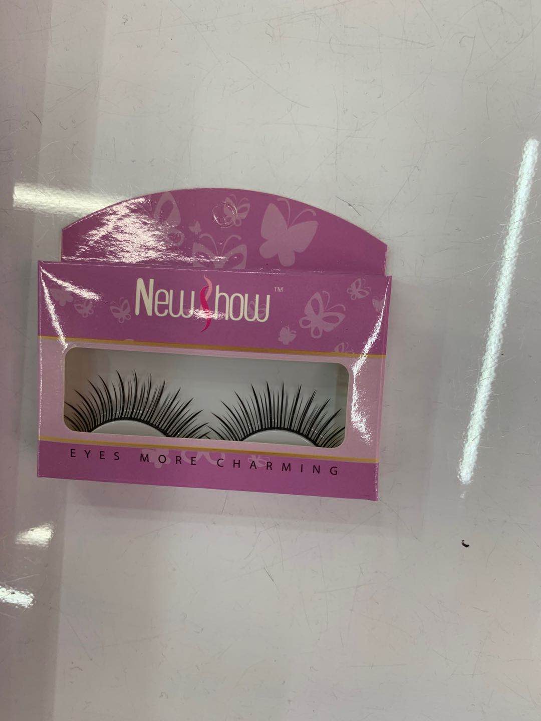 A pair of hard stem false eyelashes 002 natural thick eye tail pull long real nude makeup eyelashes thumbnail