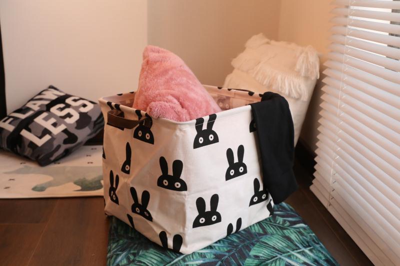 Multi-Style Cotton And Linen Household Clothes Storage Basket Moving Doggy Bag Bundle Mouth Moisture-Proof Wardrobe Organizer details Picture
